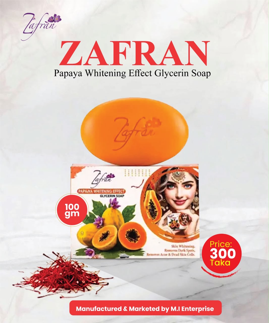 জাফরান পাপায়া হোয়াইটেনিং সোপ